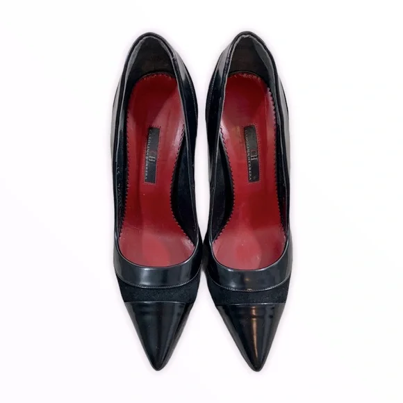 Carolina Herrera Black Suede and Satin High Heel - Picture 3 of 6